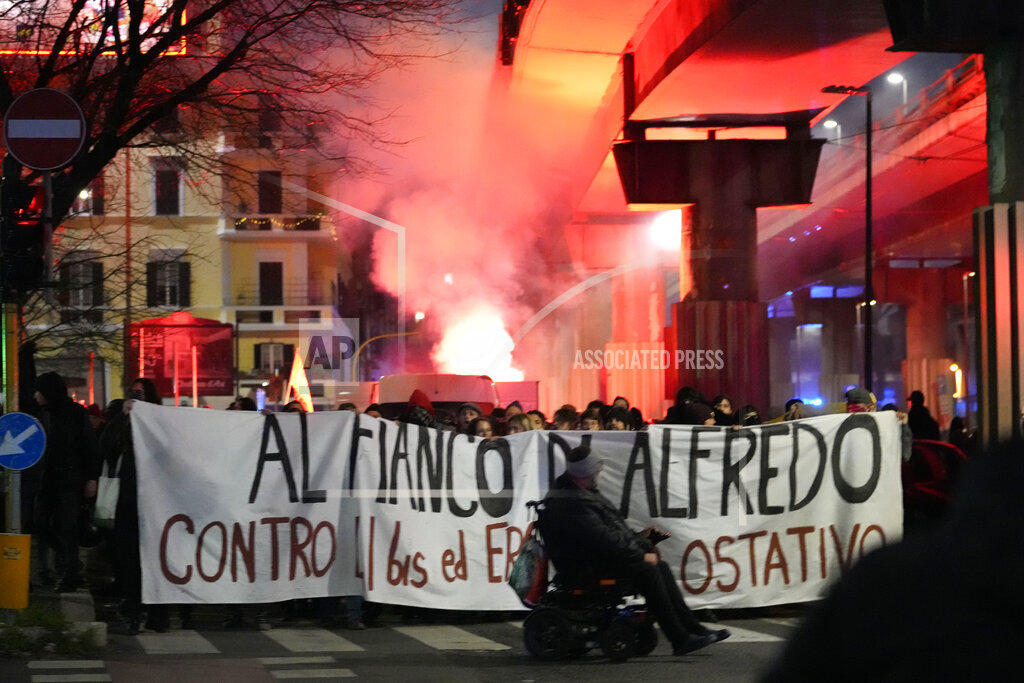 Italy Anarchists Protest