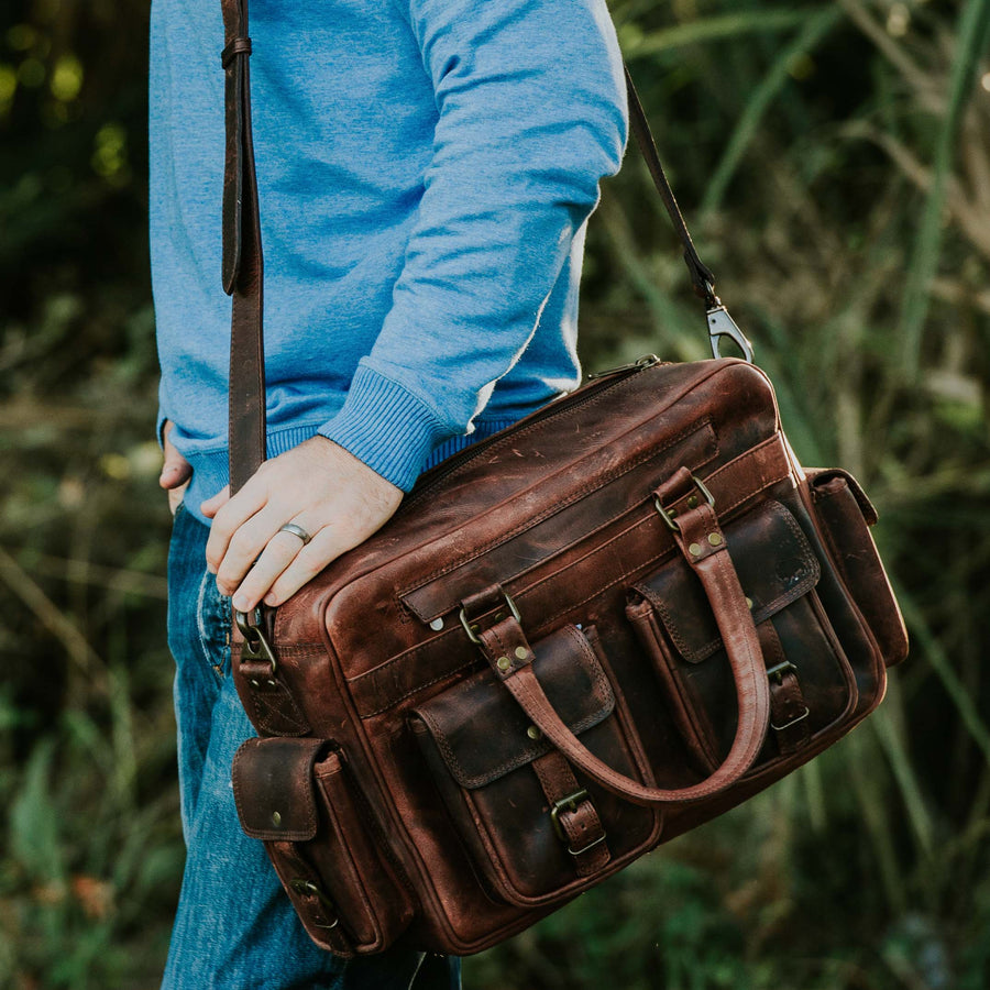 Buffalo Leather in Chestnut Brown — Masada Leather