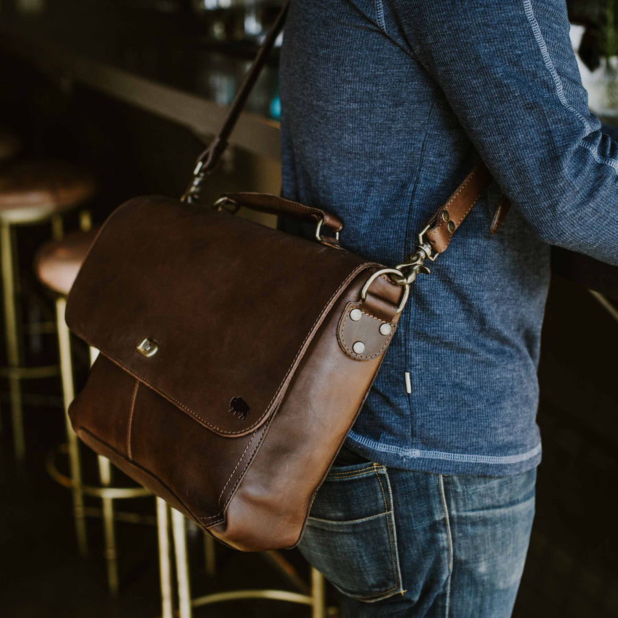 Buffalo Leather in Chestnut Brown — Masada Leather