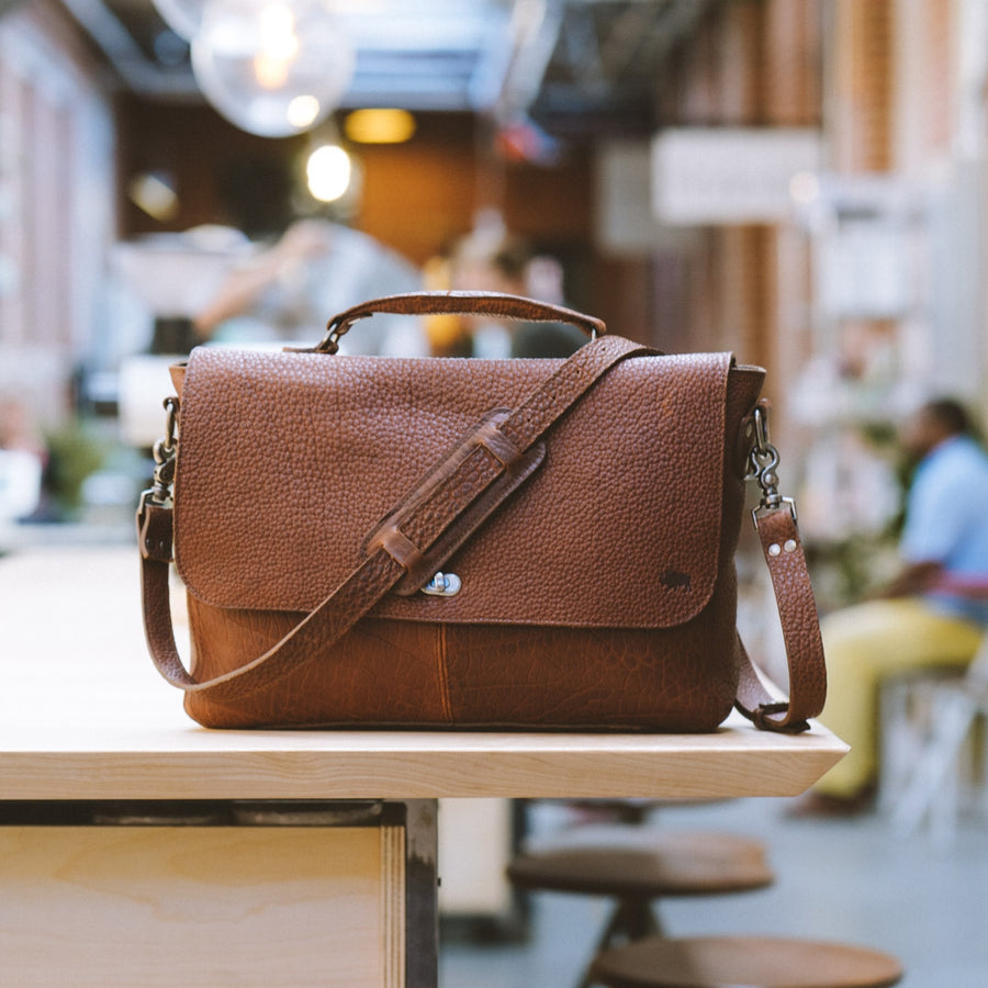 Buffalo Leather in Chestnut Brown — Masada Leather