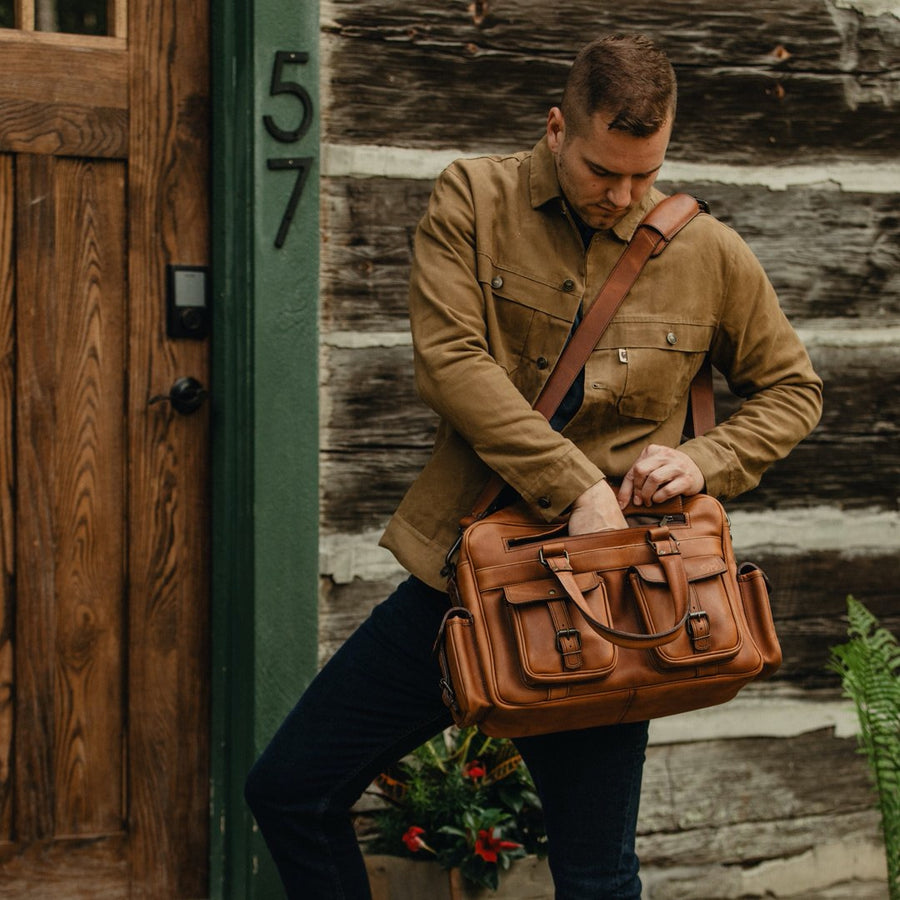 Roosevelt buffalo store leather messenger bag