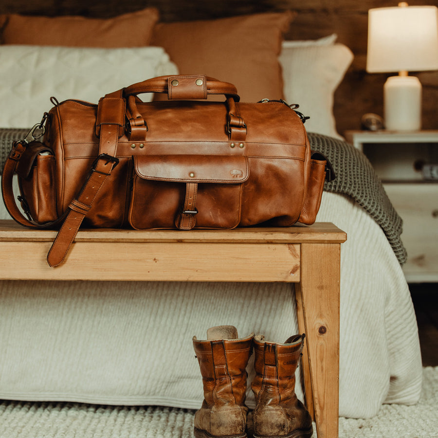Buffalo Leather in Chestnut Brown — Masada Leather